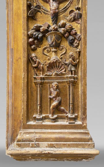 Cheminée italienne du XVIIIe siècle en bois sculpté -8
