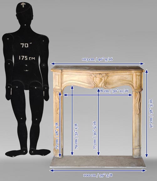 Cheminée d'époque Louis XV en pierre-11