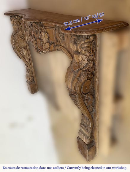 Cheminée ancienne en bois d'époque Louis XV richement sculptée-6