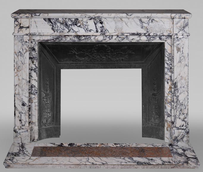 Cheminée de style Louis XVI en marbre Saravenza-0
