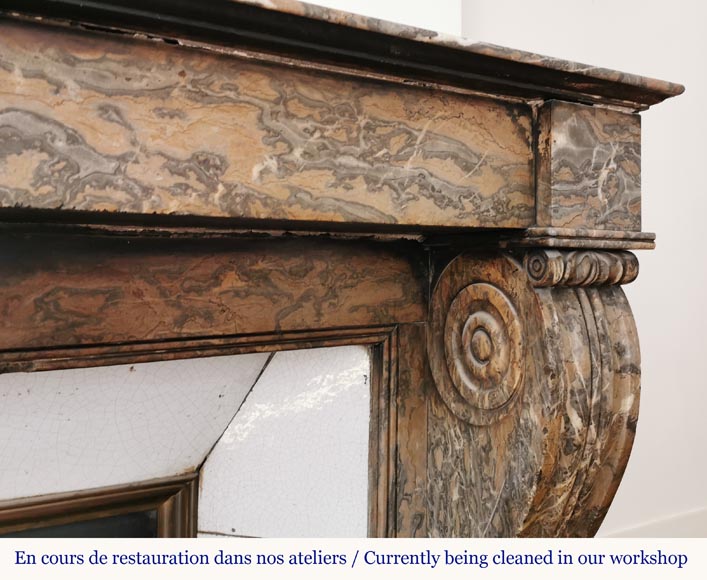 Cheminée ancienne de style Restauration en marbre Enjugerais-2