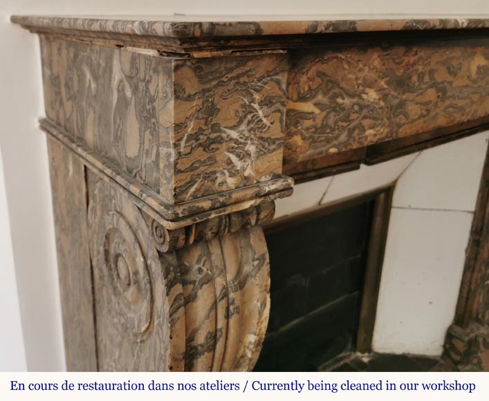 Cheminée ancienne de style Restauration en marbre Enjugerais-4