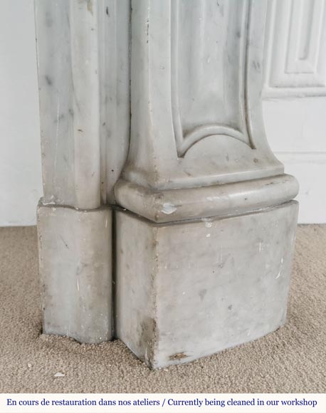 Belle cheminée de style Louis XV en marbre de Carrare-7