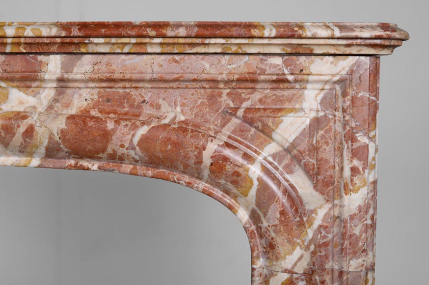 Cheminée de style Louis XIV en marbre jaspé rouge-6