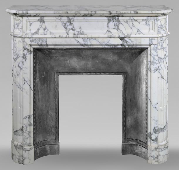Cheminée de style Louis XVI en marbre Arabescato-0