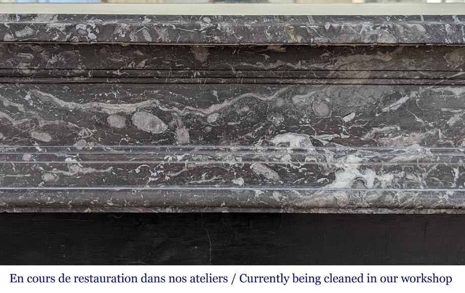 Cheminée d'époque Louis XVI en marbre Gris Sainte Anne-1