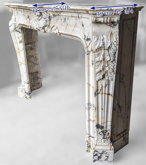 Cheminée de style Régence en marbre Paonazzo, XIXe siècle-8