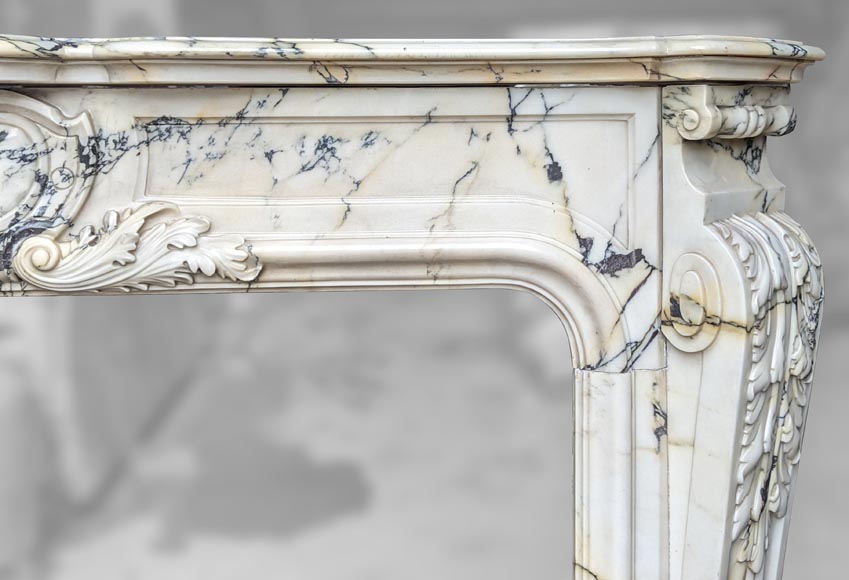 Cheminée de style Régence en marbre Paonazzo, XIXe siècle-9