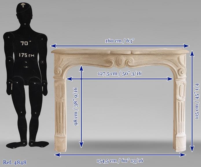 Grande cheminée de style Louis XV en pierre-10
