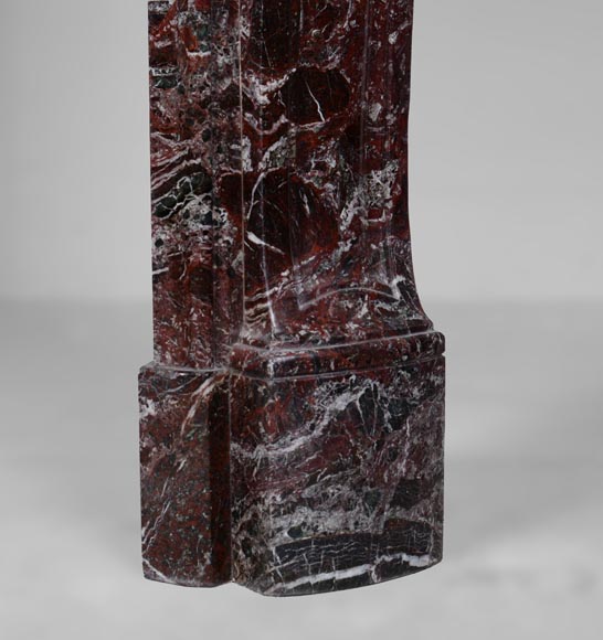 Cheminée de style Louis XV en marbre Levanto Rouge-8