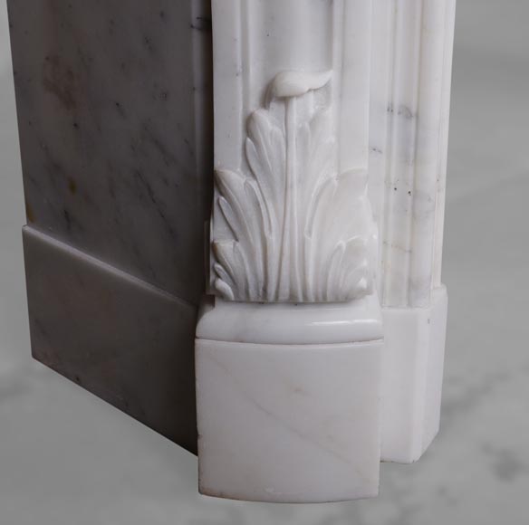Cheminée de style Louis XV en marbre de Carrare-6