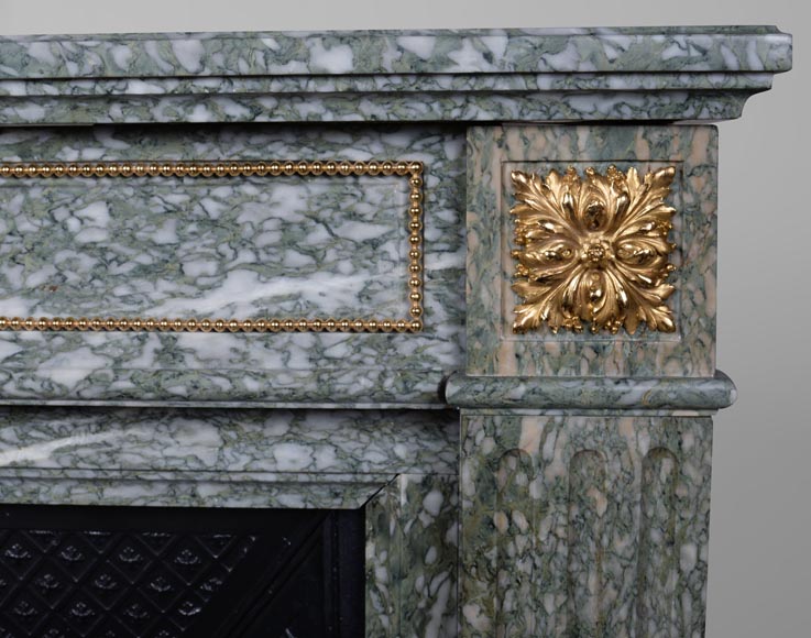 Cheminée de style Louis XVI en marbre vert d’Estours-9