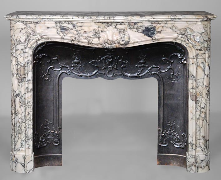 Cheminée de style Louis XVI en brèche de Serravezza-0