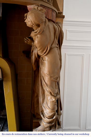 Joseph CHERET, Cheminée aux deux femmes conversant et aux putti Joseph CHERET, Cheminée aux deux femmes conversant et aux putti-6