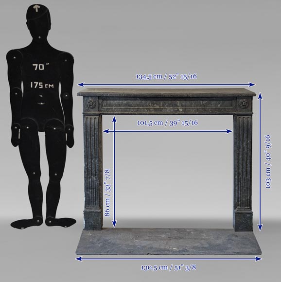 Cheminée d'époque Louis XVI en marbre Turquin-11