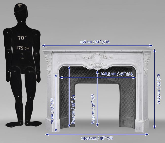 Jules CANTINI, à Marseille, cheminée de style Napoléon III richement sculptée en marbre de Carrare-16