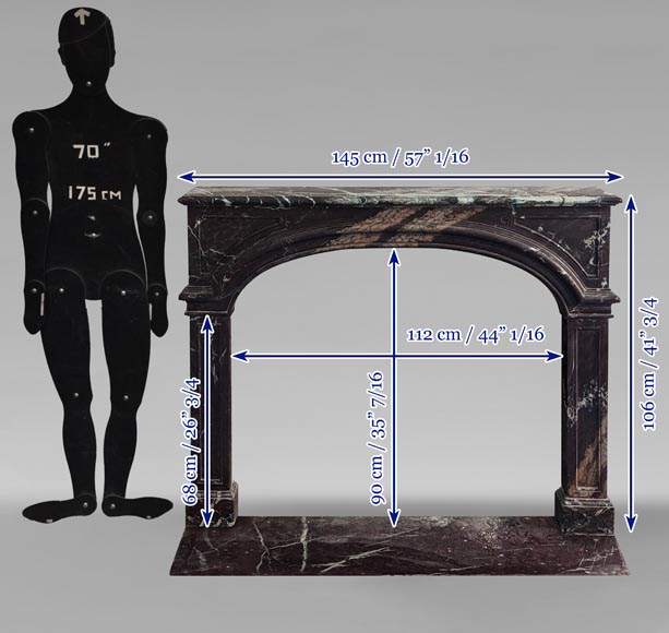 Cheminée de style Régence en marbre Campan-10