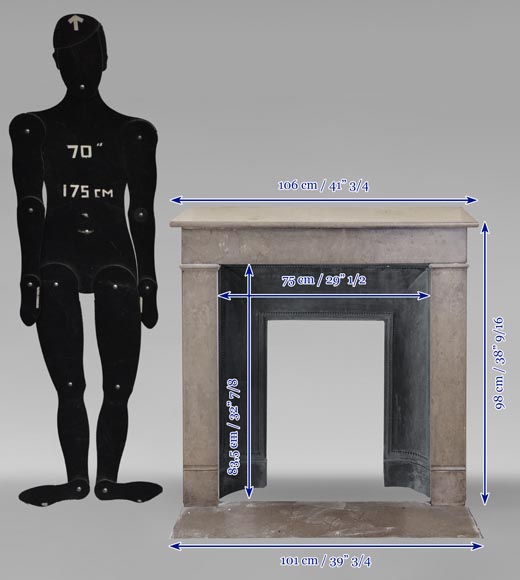 Cheminée de style Louis XVI en marbre de Lunel-10