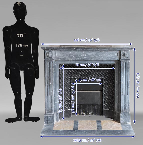 Cheminée de style Louis XVI en marbre Turquin-10