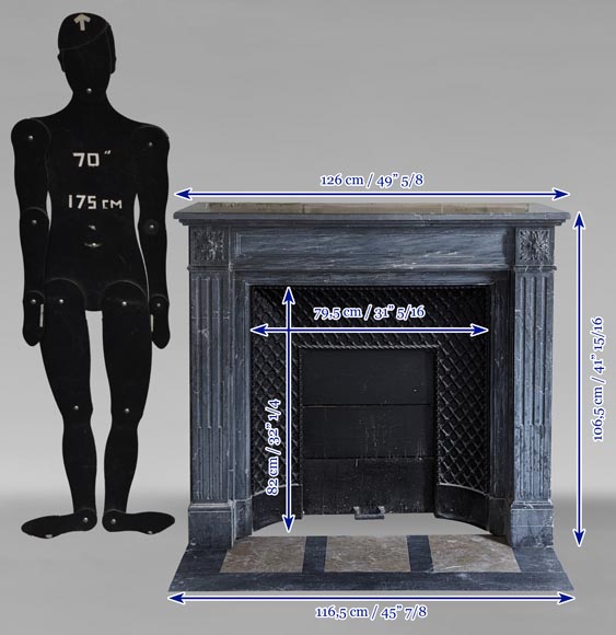 Cheminée de style Louis XVI en marbre Turquin-10