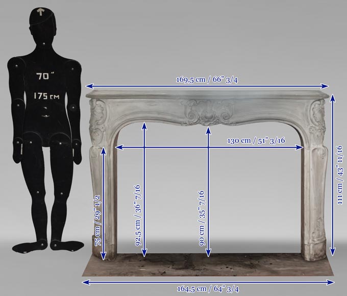 Cheminée de style Louis XV en pierre-14