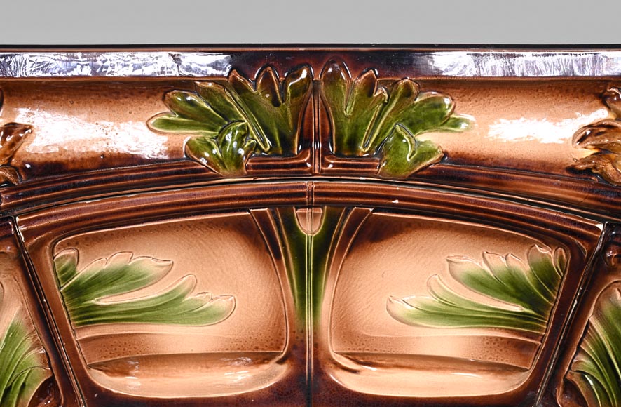 Cheminée Art Nouveau aux Tournesols – MANUFACTURE DE VITRY-LE-FRANÇOIS-1