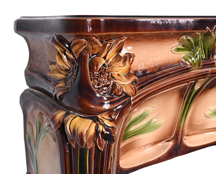 Cheminée Art Nouveau aux Tournesols – MANUFACTURE DE VITRY-LE-FRANÇOIS-4