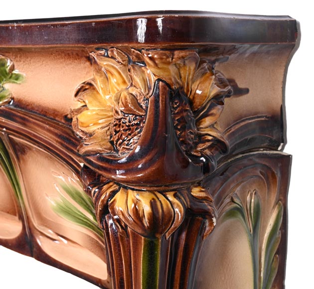 Cheminée Art Nouveau aux Tournesols – MANUFACTURE DE VITRY-LE-FRANÇOIS-10
