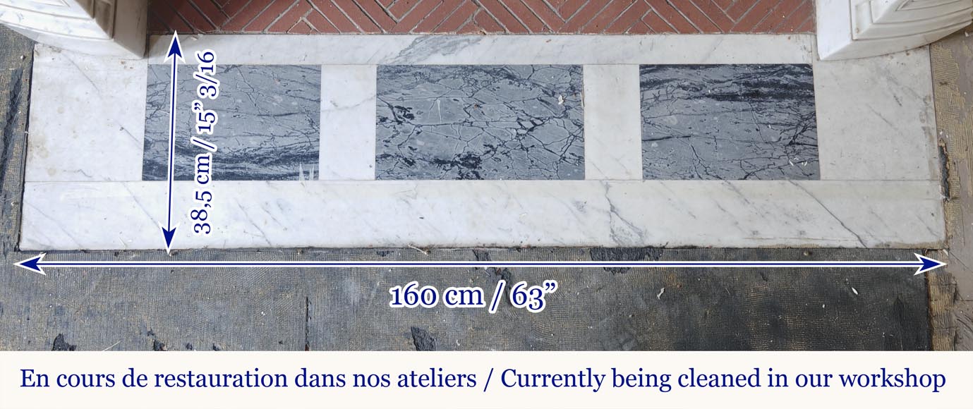 Cheminée de style Régence en marbre demi statuaire-11