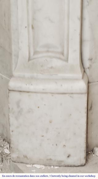 Cheminée de style Louis XV modèle Pompadour en marbre de Carrare-4
