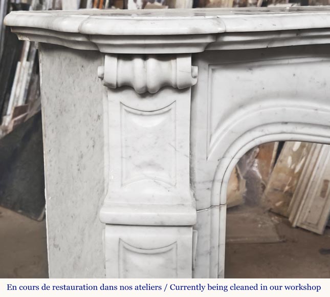 Cheminée de style Louis XV modèle Pompadour en marbre de Carrare Cheminée de style Louis XV modèle Pompadour en marbre de Carrare-3