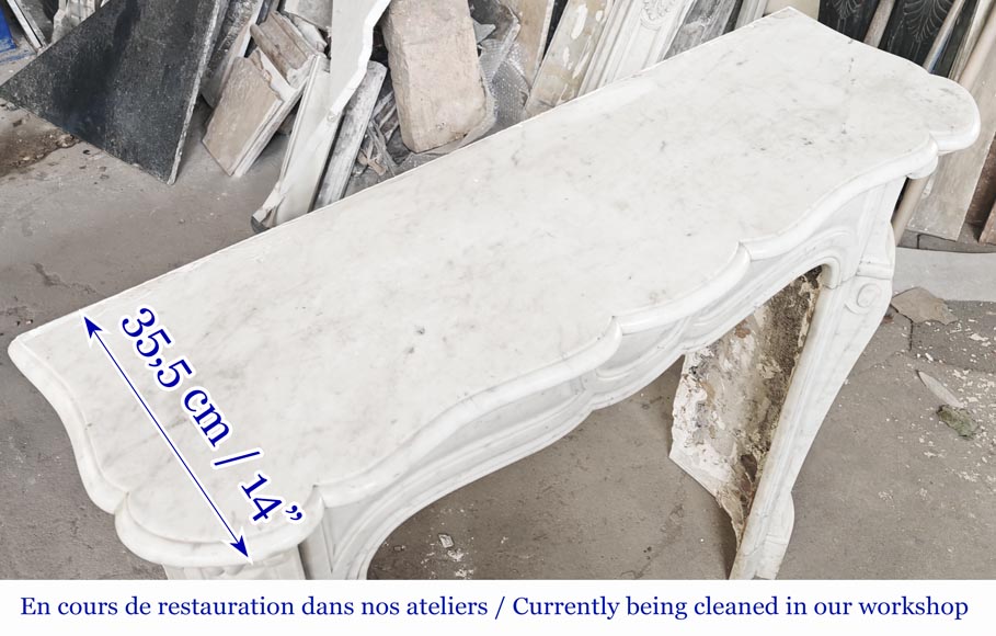 Cheminée de style Louis XV modèle Pompadour en marbre de Carrare Cheminée de style Louis XV modèle Pompadour en marbre de Carrare-8