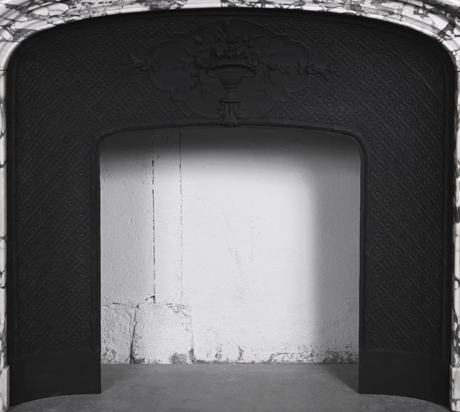 Cheminée de style Régence en marbre brèche violette-9