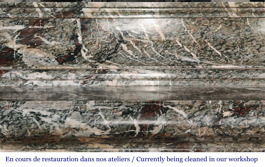 Importante cheminée de style Napoléon III en marbre Campan Importante cheminée de style Napoléon III en marbre Campan-2