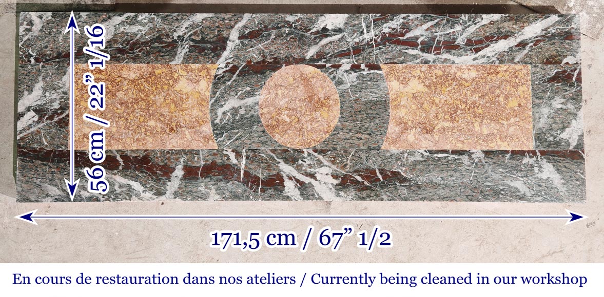 Importante cheminée de style Napoléon III en marbre Campan Importante cheminée de style Napoléon III en marbre Campan-12