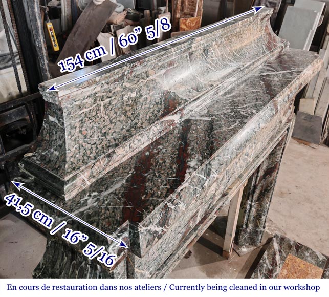 Importante cheminée de style Napoléon III en marbre Campan Importante cheminée de style Napoléon III en marbre Campan-13