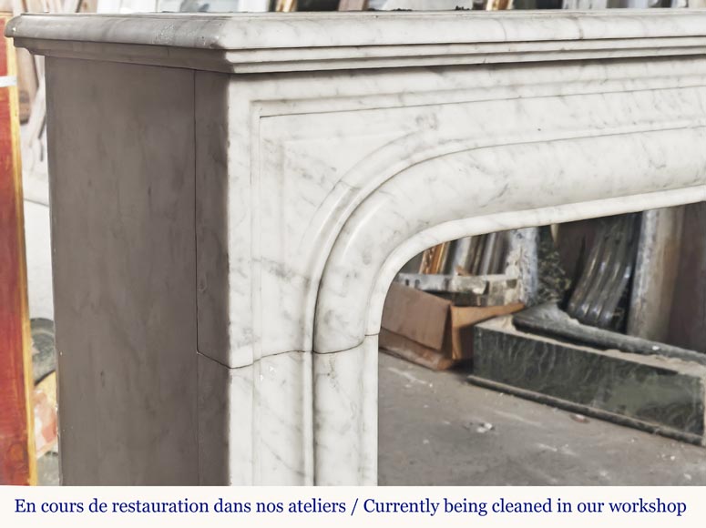 Cheminée de style Louis XIV en marbre de Carrare Cheminée de style Louis XIV en marbre de Carrare-3