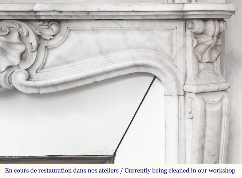 Cheminée de style Louis XV en marbre de Carrare Cheminée de style Louis XV en marbre de Carrare-8