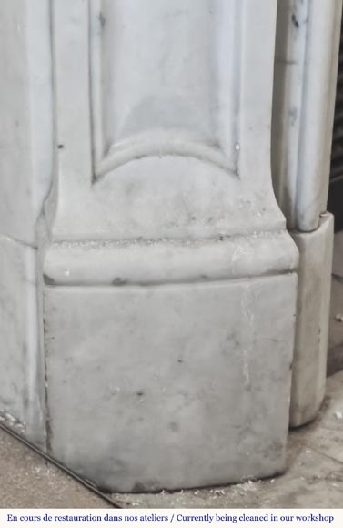 Cheminée de style Louis XV en marbre de Carrare Cheminée de style Louis XV en marbre de Carrare-4