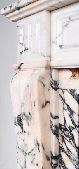 Cheminée de style Louis XVI à cannelure, en marbre Paonazzo Cheminée de style Louis XVI à cannelure, en marbre Paonazzo-5