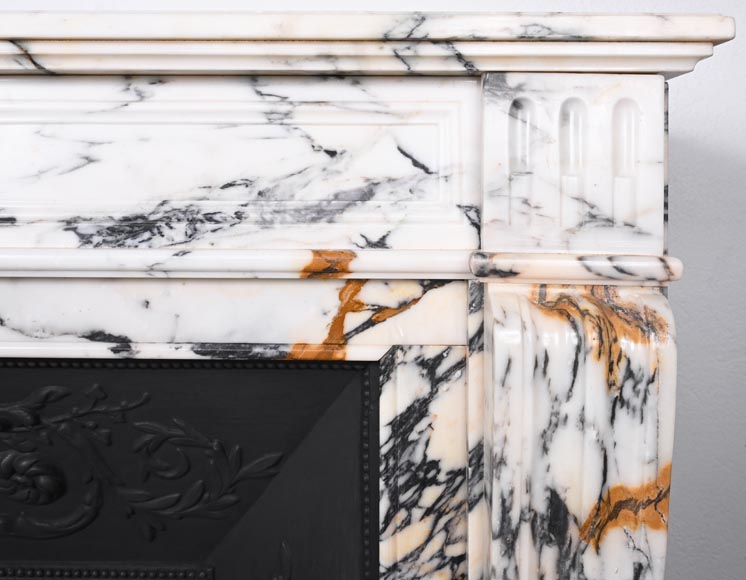 Cheminée de style Louis XVI à cannelure, en marbre Paonazzo Cheminée de style Louis XVI à cannelure, en marbre Paonazzo-8