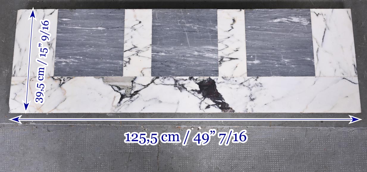 Cheminée de style Louis XVI à cannelure, en marbre Paonazzo Cheminée de style Louis XVI à cannelure, en marbre Paonazzo-10