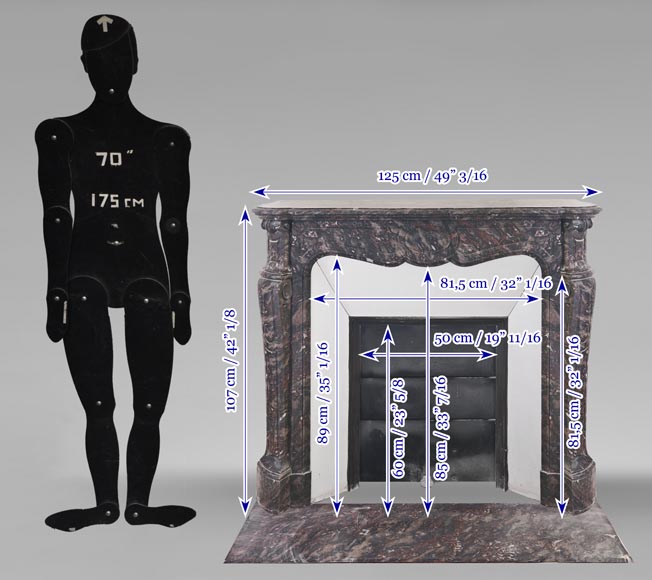 Cheminée de style Louis XV modèle Pompadour, en marbre Bois Jourdan-10
