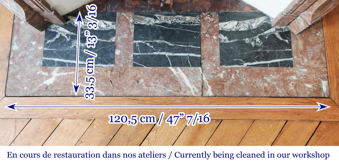 Cheminée de style Louis XV modèle Pompadour en marbre Rouge du Nord-8