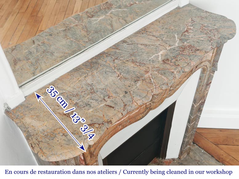Cheminée de style Louis XV modèle Pompadour en marbre Enjugerais-9