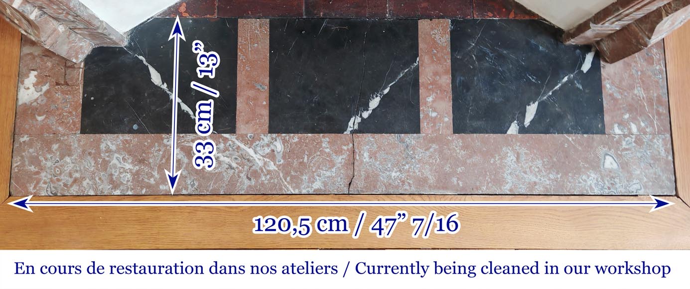 Cheminée de style Louis XV modèle Pompadour, en marbre Rouge du Nord Cheminée de style Louis XV modèle Pompadour, en marbre Rouge du Nord-8