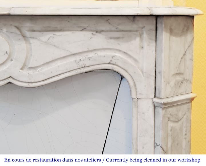 Cheminée de style Louis XV modèle Pompadour, en marbre de Carrare-6