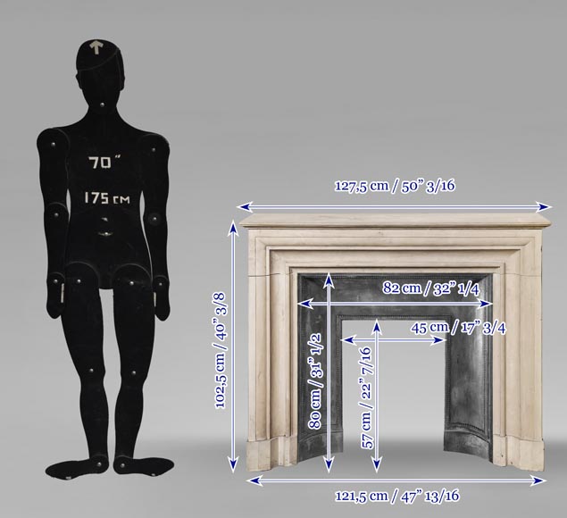 Cheminée en pierre des années 50 de style Louis XIV-9