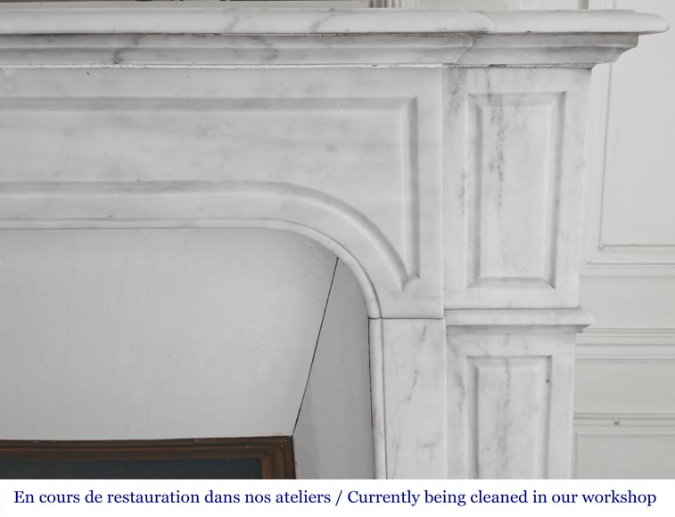 Cheminée de style Louis XV modèle Pompadour, droite, en marbre de Carrare-6