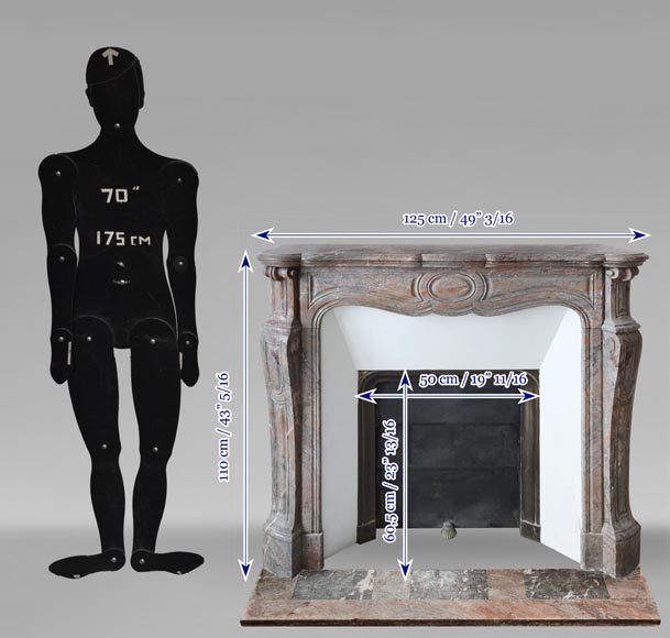 Cheminée de style Louis XV modèle Pompadour en marbre Enjugerais-9
